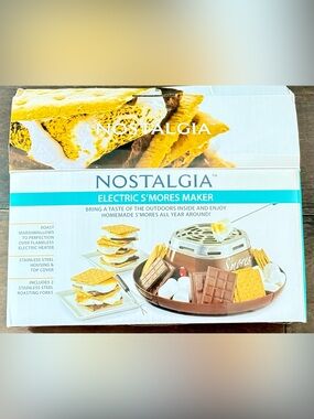 Nostalgia Electric S’Mores Maker Indoor Flameless Roaster New in Box NIB